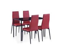 vidaXL Mobilier de salle à manger 5 pcs Rouge bordeaux