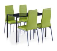 Mobilier De Salle À Manger 5 Pcs Vert Vert