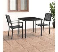Vidaxl Mobilier De Salle À Manger D'extérieur 3 Pcs Acier