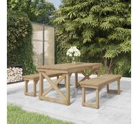 vidaXL 3-delige Tuinset geÃ¯mpregneerd massief grenenhout3096621 G