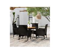 vidaXL Mobilier de Salle à Manger de Jardin 5 pcs Mobilier à Dîner de Terrasse Table et Chaises de Repas Salon de Jardin 3058492 Noir G