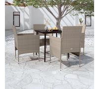 Vidaxl Ensemble De Salle À Manger De Jardin Et Coussins 5pcs Gris/Noir Gris