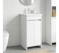 vidaXL Meuble de Salle de Bain avec évier Chêne fumé 42 x 40 x 84,5 cm, Mobilier de Salle de Bain, unités de Rangement Modernes, Ensemble Fonctionnel, étagères contemporaines, Style Tendance