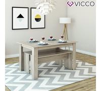 Mobilier de table avec 2 bancs Table de salle à manger en bois