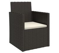 Mobilier d'extérieur 4 pcs,CLARENCE® Pour Jardin - Cadre stable - avec coussins Résine tressée Noir 80x40x37cm C5478775