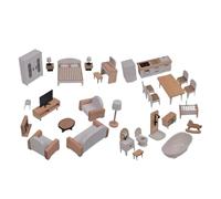 Mobilier Maison De Poupées - Bois 1700g 1280g | Kit Miniature Didactique Meubles Jeu Rôle Enfance Maternelle Maternelle Chambre Bébé Hobby
