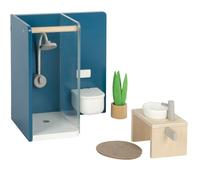 Mobilier maison de poupées - Small foot - Salle de bains - Douche moderne - Toilettes suspendues - 5 pièces