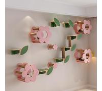 Mobilier Mural en Bois Massif for Chat, Mur d'escalade for Chat, Cadre d'escalade en Forme de Fleurs Mignonnes for Dormir et Jouer(S2)