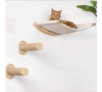Mobilier mural pour chat - Marches avec corde de chanvre montée sur escaliers hamac étagères pour dormir, escalader et se détendre (échelle à 3 couches)