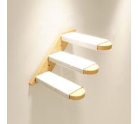 Mobilier mural pour chat - Marches avec corde de chanvre montée sur escaliers hamac étagères pour dormir, escalader et se détendre (échelle à 3 couches)