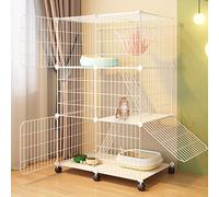 Mobilier pour Chat, dormeur pour Chat, Enclos for Chat d'intérieur, Grand Format, avec Parcours sur roulettes, Parc for Chat en métal, Niche Amovible for Chat Catio