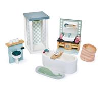 Mobilier Pour Poupée Salle De Bain En Bois Bleu, Blanc, Vert TU