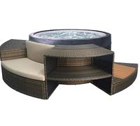 NetSpa Mobilier pour spa Vita 140 SP-MOB140R – 5 modules, bancs PVC tressé, structure aluminium