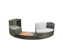 Mobilier pour Spa Octopus 165 Semi-Rigide - 5 Modules avec Double Étagère, Habillage Bloc-Moteur, Marche-Pied, Banc et Étagère Basse - PVC et Bois Composite - Noir - SP-MOB165C-M5 - N NETSPA