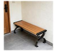 Mobilier Salon de Jardin Extérieur, Banc en Bois Massif et Fonte Robuste, Banquette de Repos 2 à 3 Personnes pour Aménager Parc, Balcon 120/150cm Terrasse et Véranda(Orange,150cm)