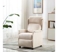 Mobiliers Vidaxl Crème Tissu, Bois, Mousse Moyenne Accoudoirs Réglables