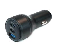 - Adaptateur d'alimentation pour voiture - universel - 95 Watt - 3 A (2 x USB-C, USB type A) - noir