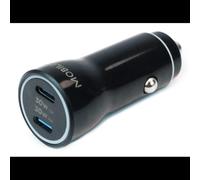 Mobilis 020022 Chargeur Auto Allume-Cigare 2x USB-C 30W GaN 12-24V / 5-20V Noir pour Smartphone & Tablette, 25x25x60mm, 14g