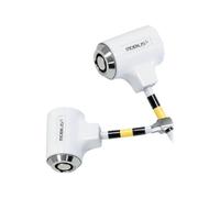 Mobilis Câble de sécurité à clé avec double verrou - compatible clé Pass - Acier trempé - Longueur : 1,8 m - Ø 4,5 mm - Blanc et argenté