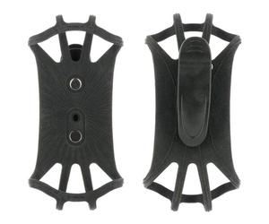 Mobilis - Clip Pour Ceinture Pour Téléphone Portable - Universel, Rotation De 90°, Avec Support En Silicone - De 5" À 7" - Noir