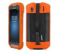 MOBILIS Coque pour Terminal Zebra TC51 TC52 TC56 TC57 avec Patte de Saisie et Porte-Stylet, Etui Renforcé Protection Militaire Fabriqué en France, Antimicrobien (Orange Fluo)