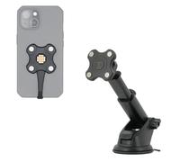 MOBILIS Dongle Magnétique Pogo Pin Récepteur + Support Ventouse Pare-Brise & Tableau de Bord Voiture 65W - Universel Smartphone Port USB-C - Energia Mobile (Dongle+SupportVentouse)