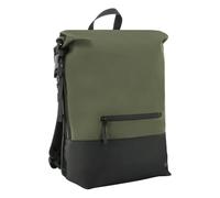MOBILIS Sac à Dos Rolltop avec Poche Renforcée pour Ordinateur Portable 14-16'' - Capacité 25L - Déperlant khaki/Noir