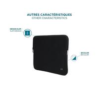 Housse de Protection para Ordinateur Portable 12.5-14"" / MacBook 13"" - Pochette en Mousse à Mémoire de forme - Noir/Gris - MOBILIS