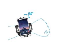 Mobilis Support Mobile/Smartphone 4-7" Noir - Hand Strap Fixation Silicone - Référence 030004 - Compatible écrans 10.2-17.8cm - Ajustable Velcro