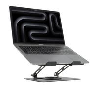 Mobilis Support PC/Tablette 17" Métal Noir 001390 : Rotatif 360°, Réglable en Hauteur/Angle, Pliable, Base Antidérapante, Ventilation Active, 1.36kg