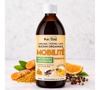 Mobilité XL Articulations Pur Vitaé - Curcuma + MSM + Glucosamine + Chondroïtine + Silicium Organique - Tendons, Cartilage & Inflammation - Hautement Concentré - Goût Orange - 500 ml