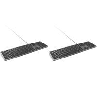 Mobility Lab - Clavier PC Ultra Slim Filaire Gris sidéral - Connexion USB Français AZERTY (Lot de 2)