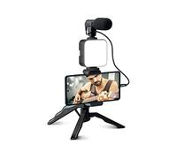Mobility Lab Kit Vlogging ML305578 - Trépied et Poignée Universels pour Smartphone - Lumière Vidéo Intégrée - Microphone Directionnel - Télécommande Bluetooth pour TikTok Streaming - Kit Influenceur