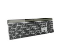 Mobility Lab - KS720W - Clavier sans Fil Solaire - AZERTY, 3 x Bluetooth, 17 raccourcis multimédia, Recharge Solaire ou Via USB-C - Windows
