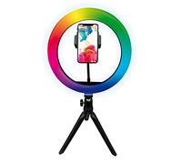 Mobility Lab - ML305684 - Anneaux Lumineux RGB 10'' avec tréppied avec Support téléphone Universel, télécommande idéal pour Faire des vidéos (tiktok/Youtube.)