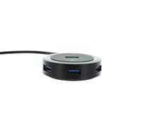 MOBILITY LAB ML309941 Hub Wheel circulaire 3.0 4 ports USB pour ordinateur- Noir - Charge rapide - Idéal pour votre bureau