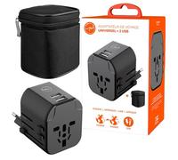 Mobility Lab - ML314037 - Adaptateur de Voyage avec 2 Ports USB - Recharge Rapide 12W - Compatible avec Plus de 200 Pays - 3 appareils en simultané