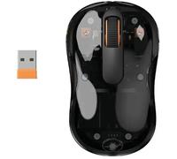 Mobility Lab Phantom - Souris - connexion multiple - droitiers et gauchers - optique - 3 boutons - sans fil - 2.4 GHz, Bluetooth - récepteur sans fil USB - noir, transparent - boîte en papier