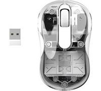 Mobility Lab Souris sans fil Phantom – Bluetooth + 2,4 GHz (récepteur USB) – Blanc/Transparent