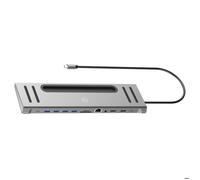 The Mobility Lab Dock USB-C 12 en 1 – 100W PD, 2 HDMI, 4x USB 3.0, Ethernet, SD/microSD – Gris