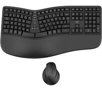 Mobilkty Lab ¿ Ergo C30W ¿ Combo Clavier + Souris Sans Fil Ergonomique ¿ Azerty, Repose-Poignets, Disposition Ergonomique, Inclinaison Ajustable Du Clavier, Dpi Réglables ¿ Windows