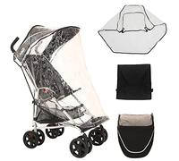 MobiQuip Pack d'accessoires de voyage pour poussette XL, pare-soleil avec panneau de vision, housse de protection contre la pluie, panier de rangement pratique, pour s'adapter à la poussette MobiQuip