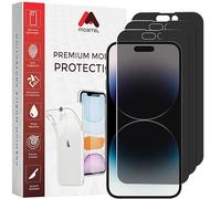 Mobitel Lot de 3 protecteurs d'écran en verre de confidentialité pour iPhone 14 Pro Max 6,7" Dureté 9H, sans bulles, anti-espion, anti-rayures, angle d'intimité, installation facile