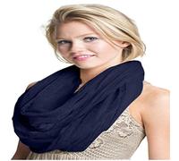 Mobius Infinity Écharpe Tubulaire Circulaire Pashmina CJ Apparel, Bleu Foncé, Taille Unique
