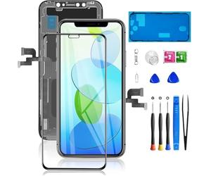 Mobkitfp pour iPhone X Display 5.8 "Remplacement de l'écran du numériseur LCD avec 3D Touch & Face ID pour A1865/A1901/A1902 avec Outil de réparation + adhésif étanche