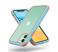 MobNano Coque Compatible avec iPhone 11 360 degrés Antichoc Pro Anti-Rayures Transparente PC/TPU Silicone Etui pour iPhone 11 - Bleu Clair/Orange