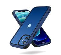 MobNano Coque Compatible avec iPhone 12/12 Pro 360 degrés Antichoc Pro Anti-Rayures Transparente PC/TPU Silicone Etui pour iPhone 12/12 Pro - Bleu/Noir