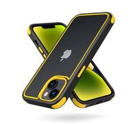 MobNano Coque Compatible avec iPhone 13/14 360 degrés Antichoc Pro Anti-Rayures Transparente PC/TPU Silicone Etui pour iPhone 13/14 - Noir/Jaune