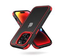 MobNano Coque Compatible avec iPhone 14 Pro Max 360 degrés Antichoc Pro Anti-Rayures Transparente PC/TPU Silicone Etui pour iPhone 14 Pro Max - Noir/Rouge