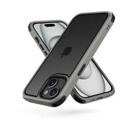 MobNano Coque Compatible avec iPhone 15 360 degrés Antichoc Pro Anti-Rayures Transparente PC/TPU Silicone Etui pour iPhone 15 - Gris Titane/Noir